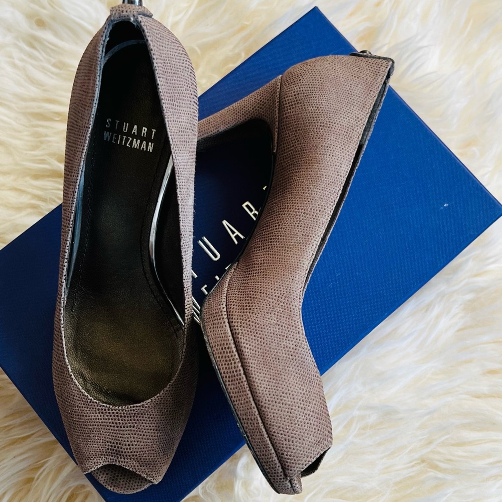Stuart Weitzman Peeptoe Platform Pumps Size 7.5 - image 7